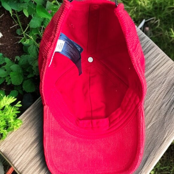 LEWIS HAMILTON X TOMMY HILFIGER Red Corduroy "BLESSED" Hat - Picture 6 of 8